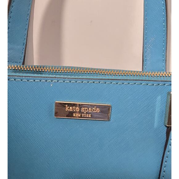 Kate Spade Newbury Lane Turquoise Saffiano Leather Satchel Crossbody Purse - Picture 4 of 15